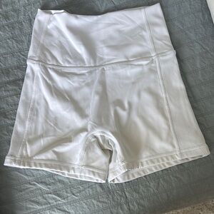 Women's White High-Waisted Shorts